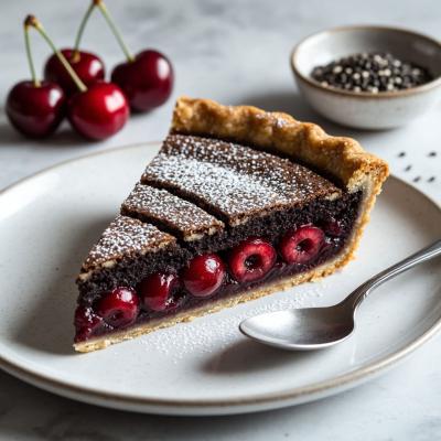 Маковый пирог с вишней - сочная домашняя выпечка