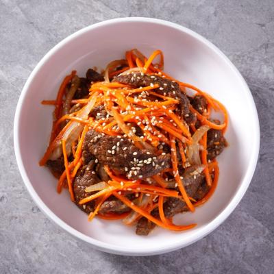 Морковный салат с мясом по-корейски - острый рецепт