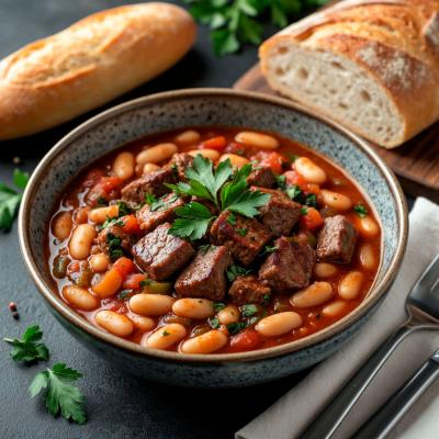 Мясная закуска с фасолью и овощами: Рецепт «Пальчики оближешь»