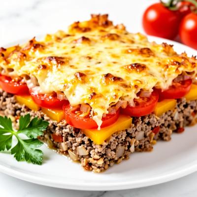 Мясная запеканка с перцем и помидорами - рецепт