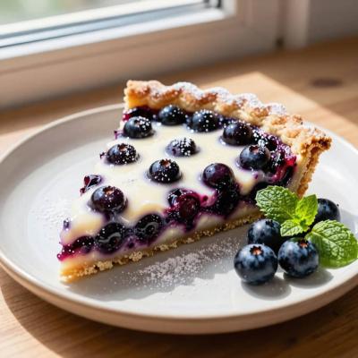 Открытый пирог со смородиной - быстрый рецепт