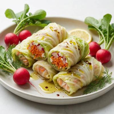 Овощные рулетики из пекинской капусты - легкая закуска