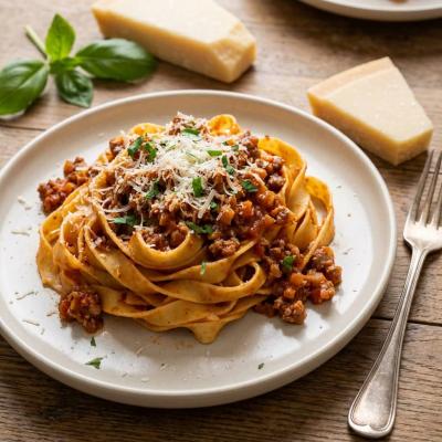 Паста Тальятелле под мясным соусом Болоньезе
