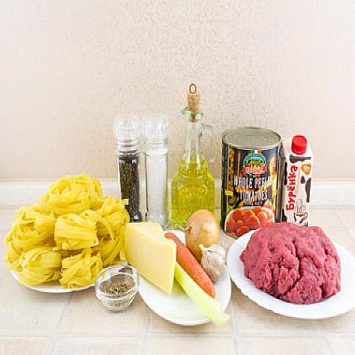 Паста Тальятелле под мясным соусом