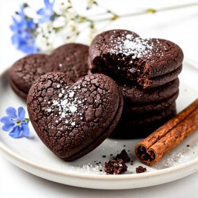 Печенье Сердечки: шоколадное песочное к празднику