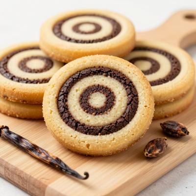 Печенье Спиральки: двухцветное ванильно-шоколадное