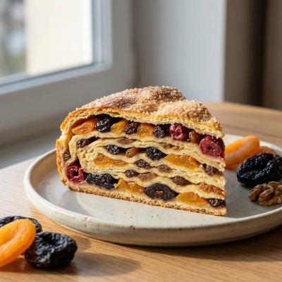 Перекладенец - пирог с сухофруктами, слоеный рецепт