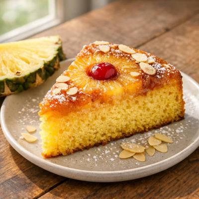 Перевернутый пирог с ананасами - классический рецепт