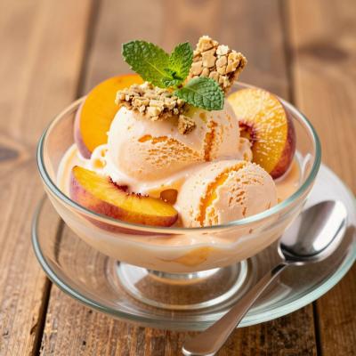 Персиковое мороженое парфе - сливочный десерт - пошаговый рецепт