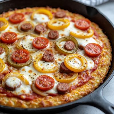 Пицца на картофельной основе - рецепт в сковороде без духовки