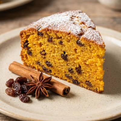 Пирог Оранжевое солнце: морковный пирог с изюмом и пряностями