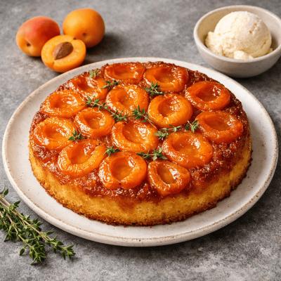 Пирог-перевертыш с абрикосами и тимьяном - французский десерт