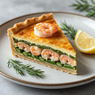 Пирог с креветками и сыром - закусочный рецепт