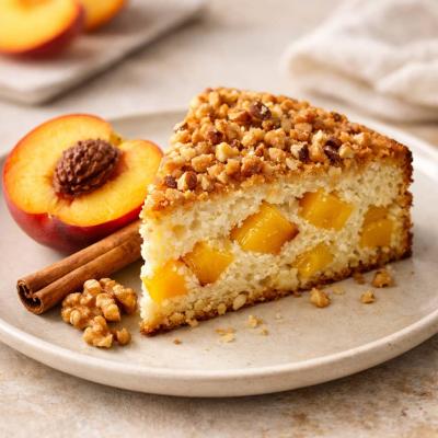 Пирог с персиками на сметане: нежный летний десерт