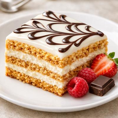 Послойный песочный пирог с творожным кремом - рецепт