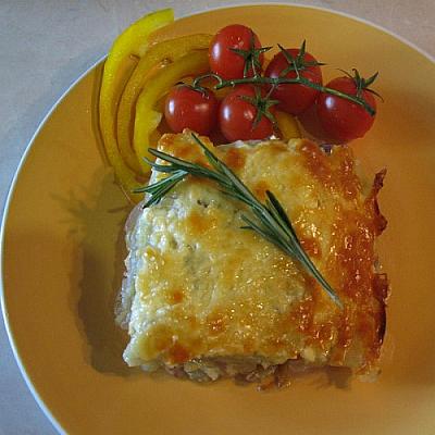Прованский гратен из картофеля и мясного фарша