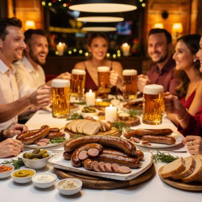 Рецепт Чешских колбасок к пиву — традиционная чешская закуска, согревающая душу и тело