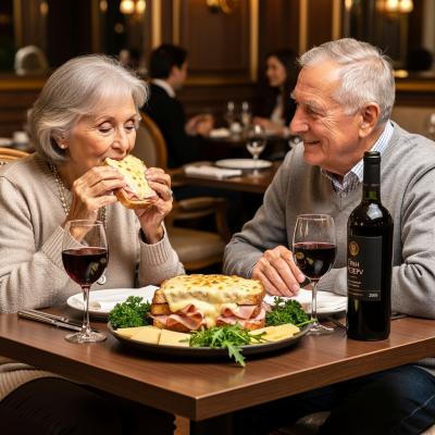 Рецепт Хрустящих бутербродов с ветчиной и сыром под соусом бешамель — французский завтрак, который понравится всем