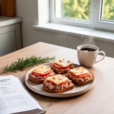 Рецепт Открытого бутерброда с тунцом — вкусная и питательная закуска для завтрака или перекуса