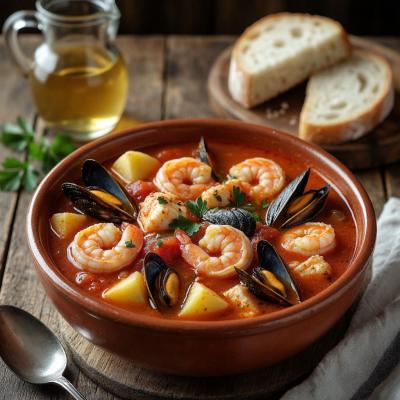 Рецепт португальского острого рыбного супа с чили и морепродуктами