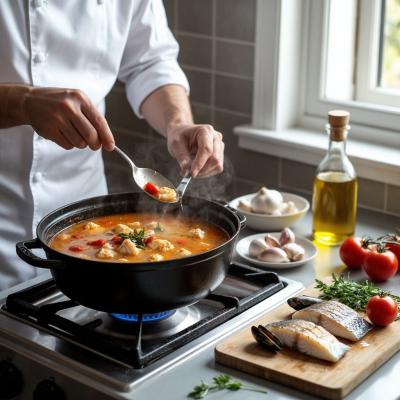 Рецепт португальского острого рыбного супа с чили и морепродуктами