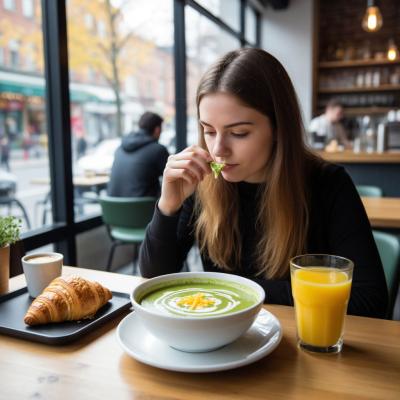 Рецепт сырного супа-пюре из брокколи с чеддером на одну порцию