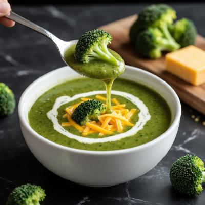 Рецепт сырного супа-пюре из брокколи с чеддером на одну порцию