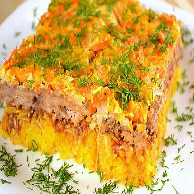 Рисовая запеканка с мясом