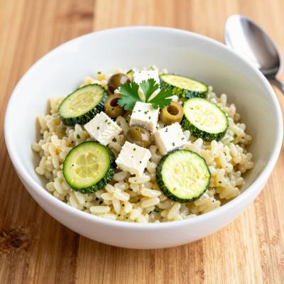 Ризотто с кабачками и фетой - вегетарианское блюдо - пошаговый рецепт