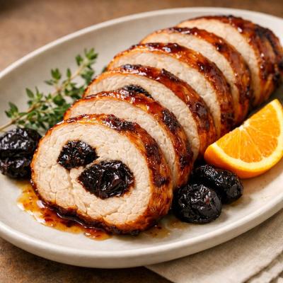 Рулет из индейки с черносливом - рецепт сочного мяса