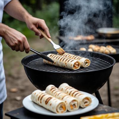 Рулетики из лаваша на гриле: рецепт горячей закуски с сыром и помидорами