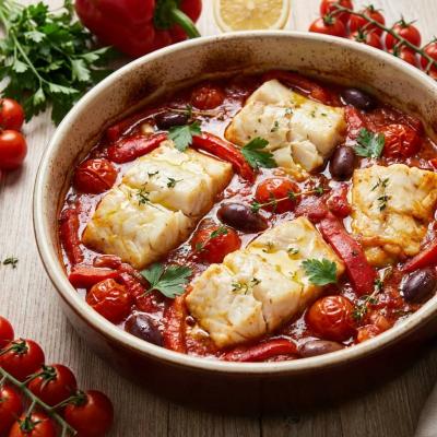 Рыба под острым овощным соусом - рецепт в духовке