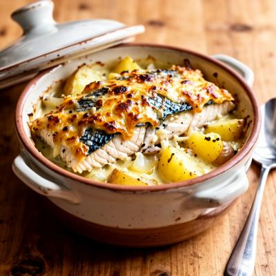 Рыба с картофелем, запеченная в горшочках со сметаной и сыром - пошаговый рецепт