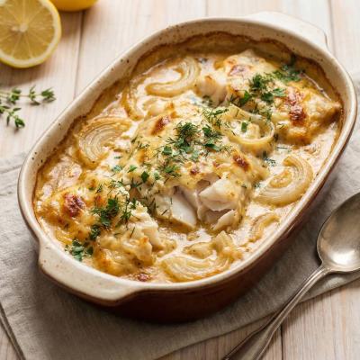 Рыба, запеченная в сметанном соусе - сочный рецепт