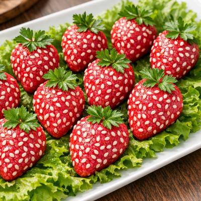 Рыбная закуска Клубничка - пошаговый рецепт из копченой скумбрии и картофеля для праздника