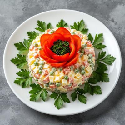 Салат Аленький цветочек с болгарским перцем - рецепт