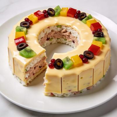 Салат Браслет с тунцом: пошаговый рецепт с фото - кольцо с тунцом