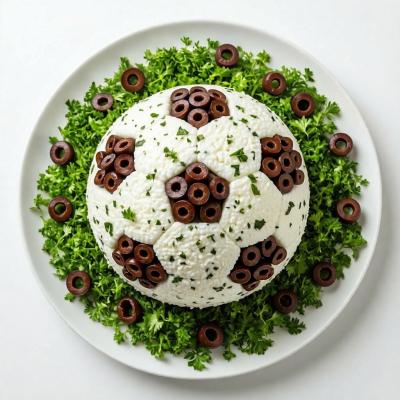 Салат Футбол: пошаговый рецепт с фото - салат в виде футбольного мяча