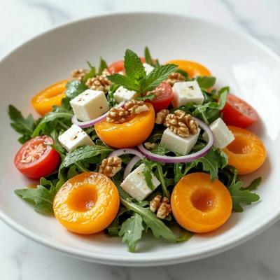 Салат из абрикосов с рукколой и мятой: пошаговый рецепт с фото