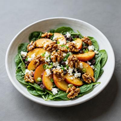 Салат из нектарина с орехами и шпинатом: пошаговый рецепт с фото