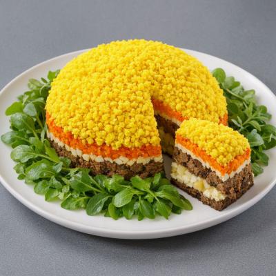 Салат Одуванчик с куриной печенью: пошаговый рецепт