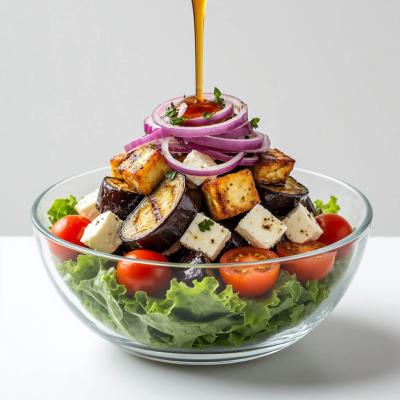 Салат с жареными баклажанами и брынзой: пошаговый рецепт с фото