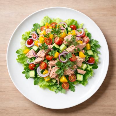 Салат с консервированным тунцом и овощами