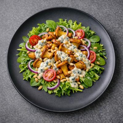 Салат с лисичками и сыром Горгонзола: пошаговый рецепт с фото