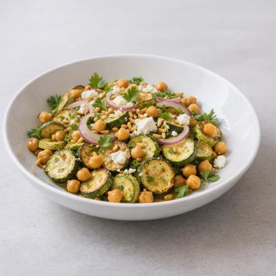 Салат с печёными цуккини и нутом