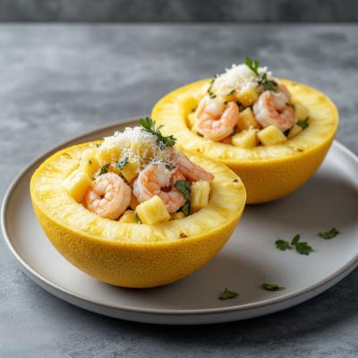 Салат Унесенные ветром: пошаговый рецепт с фото - порционный салат с креветками и ананасом в помело