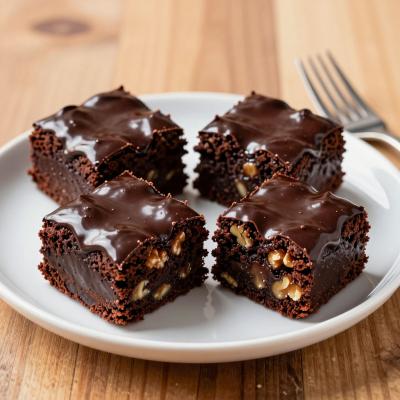Шоколадные брауни с орехами и шоколадной глазурью - пошаговый рецепт