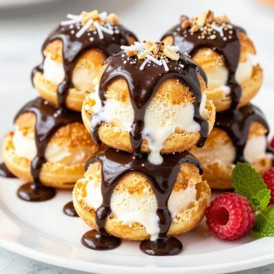 Шоколадные профитроли - пошаговый рецепт