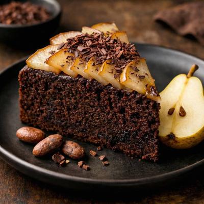 Шоколадный пирог с грушей: рецепт нежного десерта