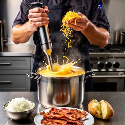 Сливочный крем-суп с сыром и беконом: рецепт с запеченным картофелем